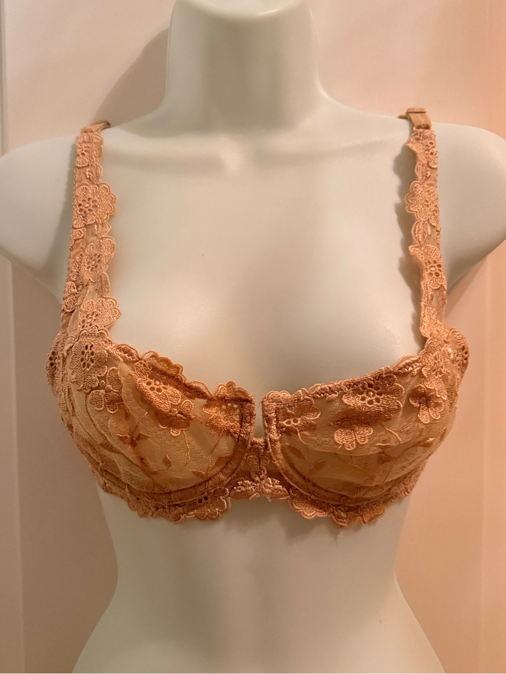 Fashion Forms Peach Lace Underwire Bra